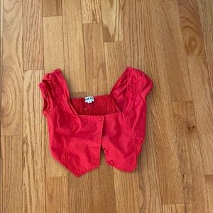Red cropped top